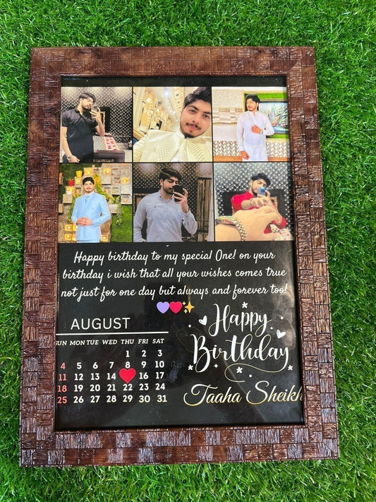 Customize Birthday Wooden frame with Glass